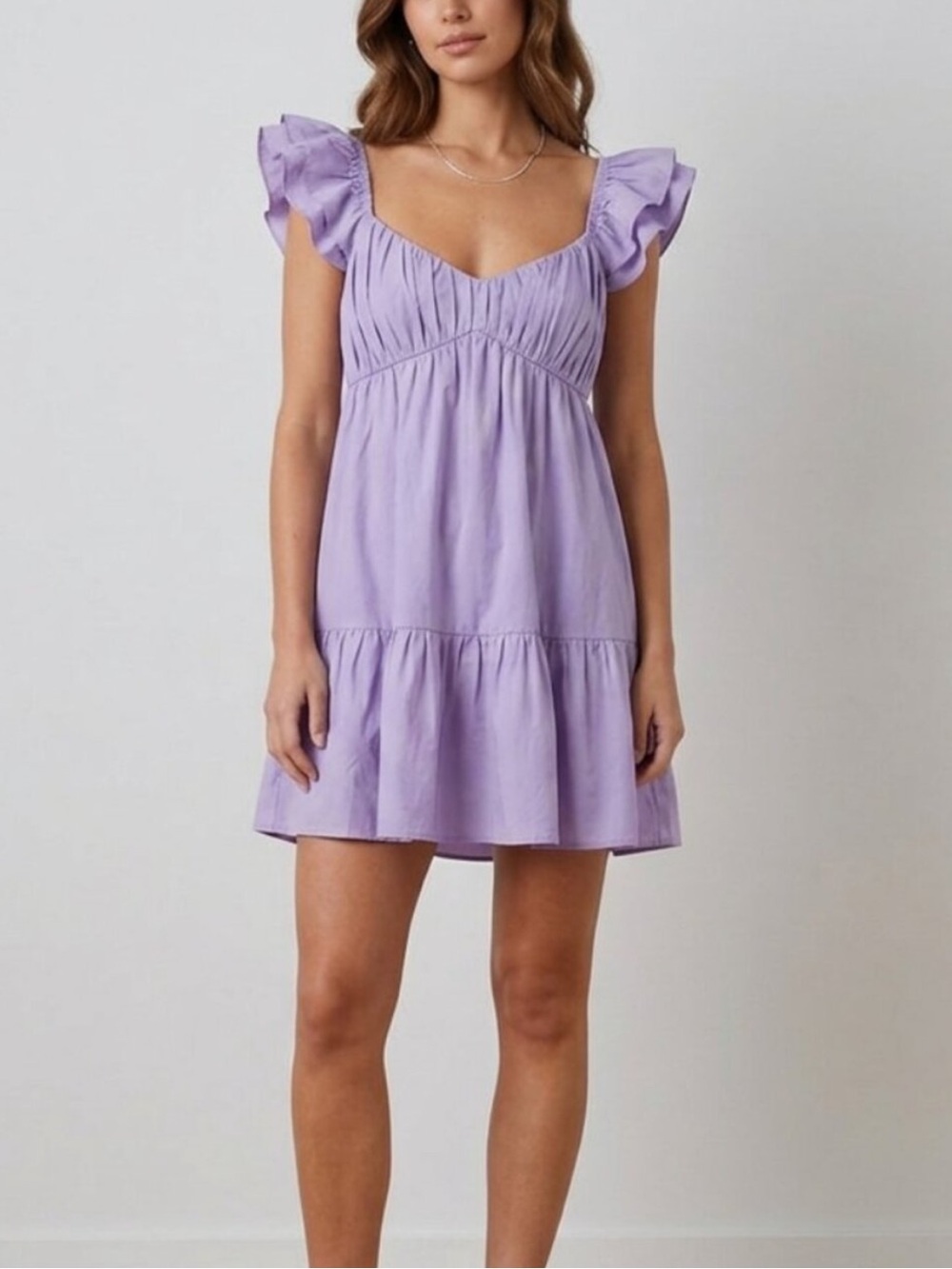 Abercrombie & Fitch Lavender Ruffle Sleeve Mini Dress - Size M - NWT